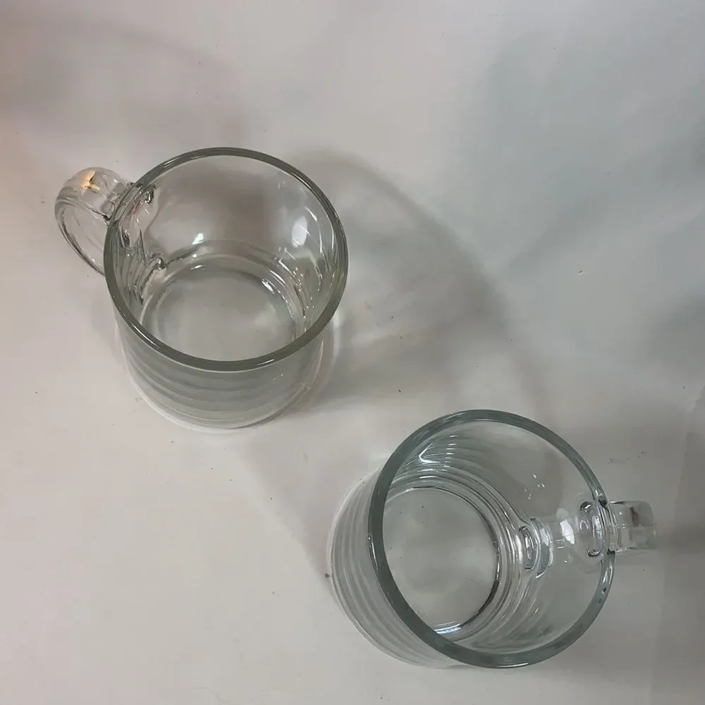 Clear Glass Mugs Coffee Cappuccino Tea Cocoa Cocktail 12 Ounces Each Set Of 2